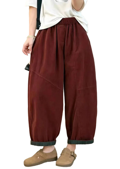 Women's Crop Pants Loose Fit High Waist with Pockets 0