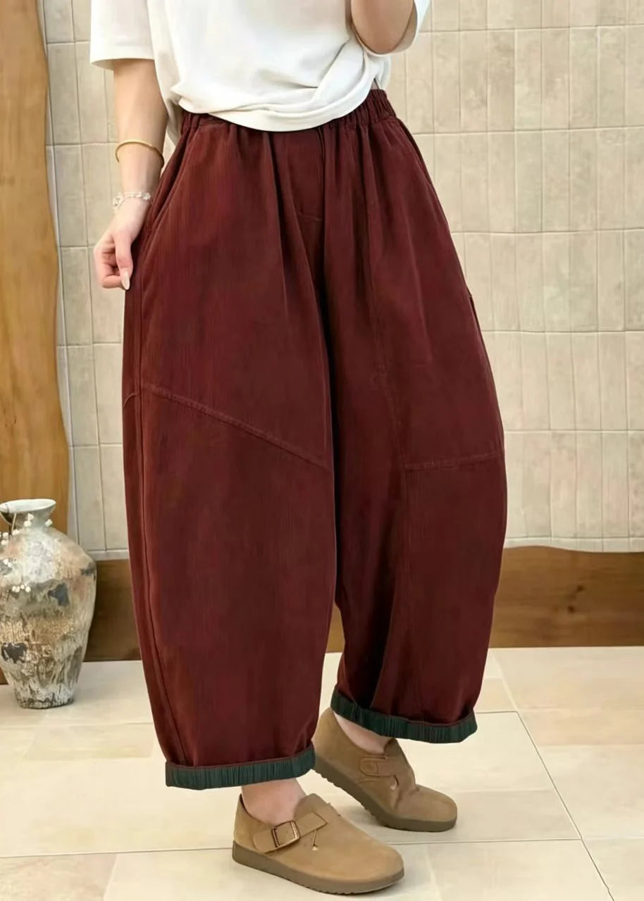 Women's Crop Pants Loose Fit High Waist with Pockets 1