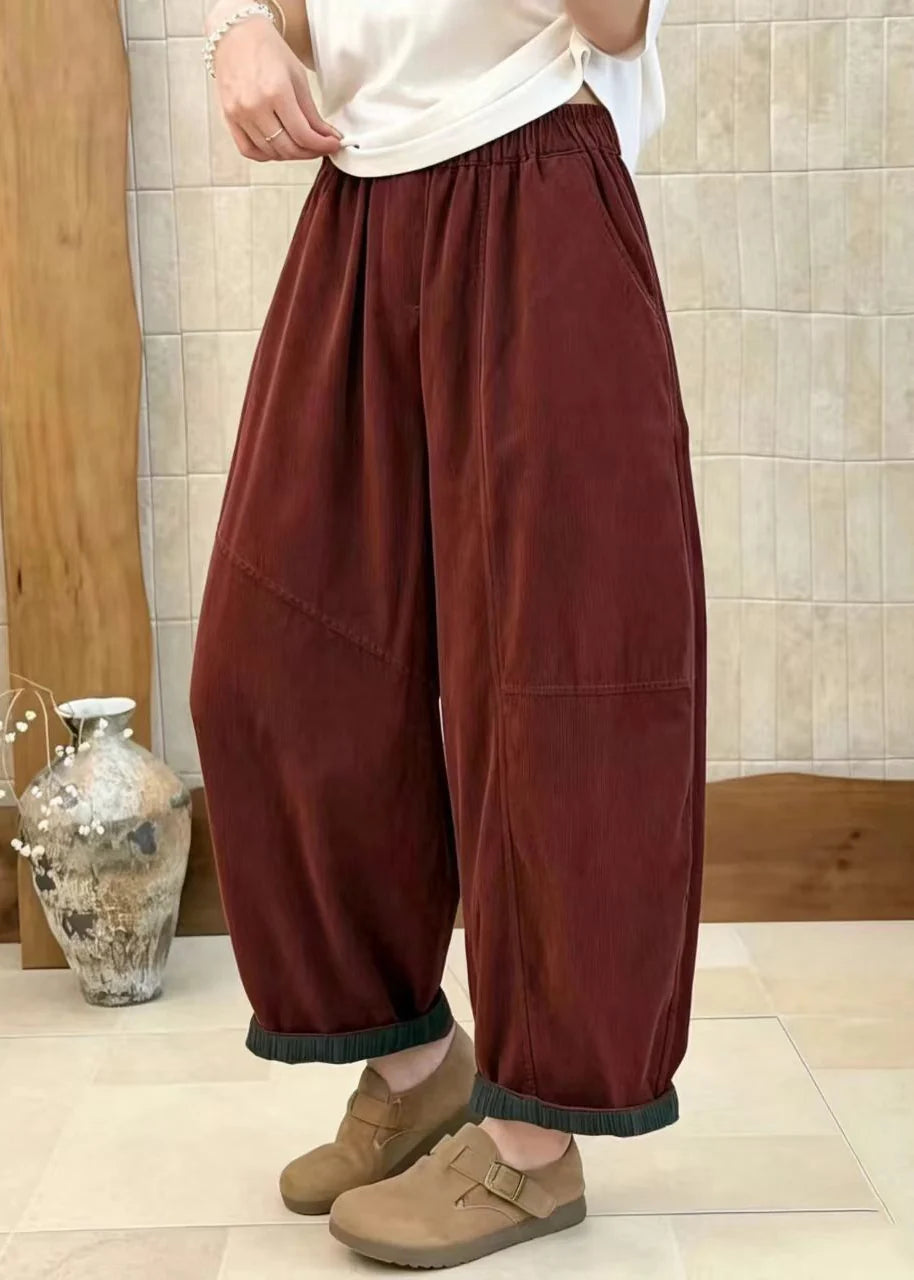 Women's Crop Pants Loose Fit High Waist with Pockets 3