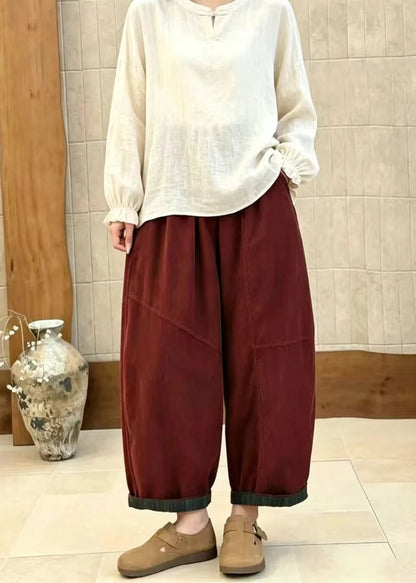 Women's Crop Pants Loose Fit High Waist with Pockets 4