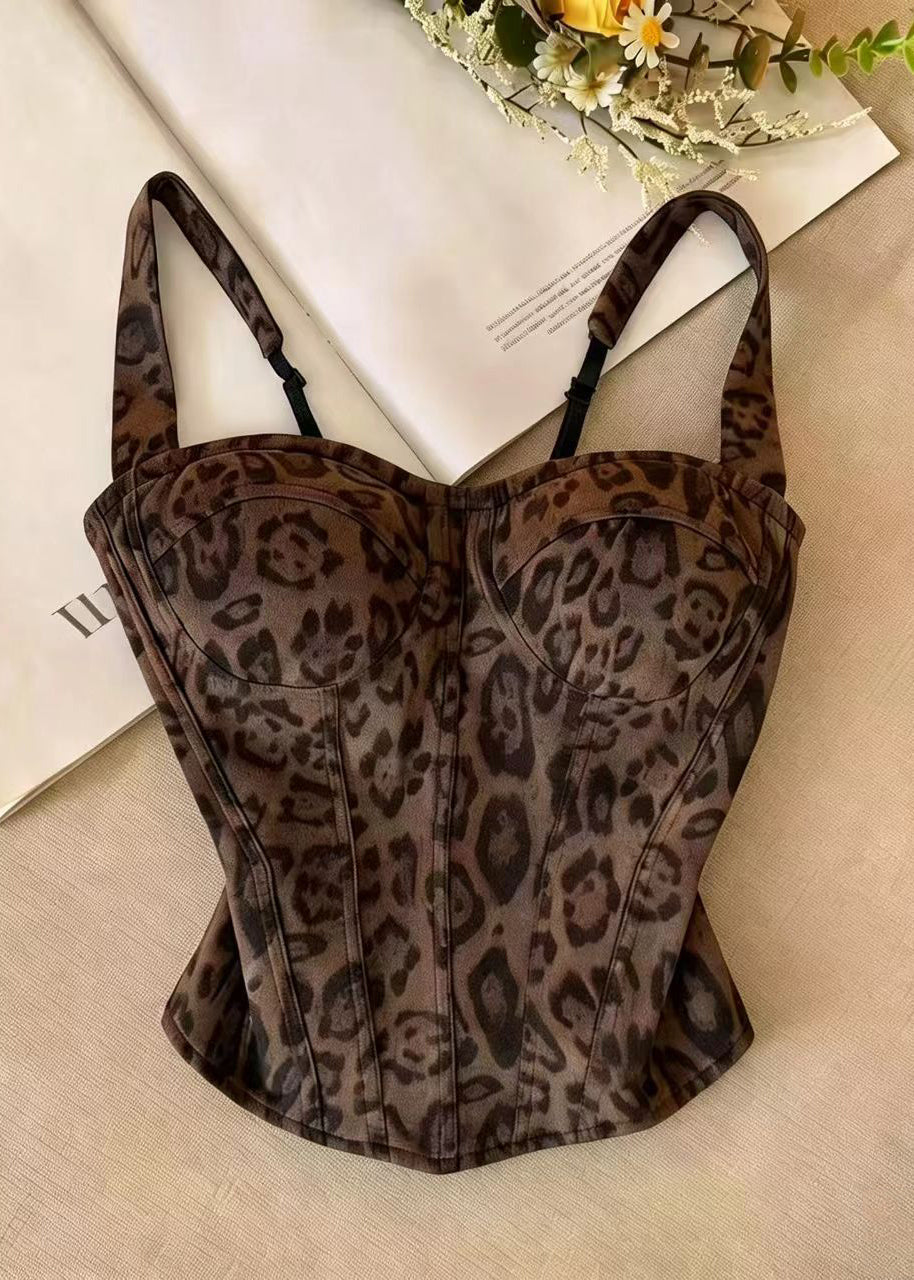 Women's Crop Top Leopard Print Going Out Style 0