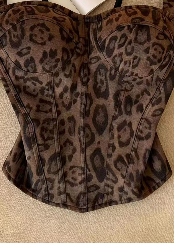 Women's Crop Top Leopard Print Going Out Style 1