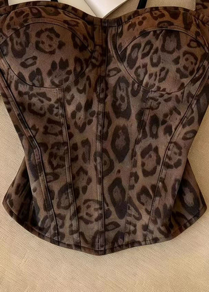 Women's Crop Top Leopard Print Going Out Style 1