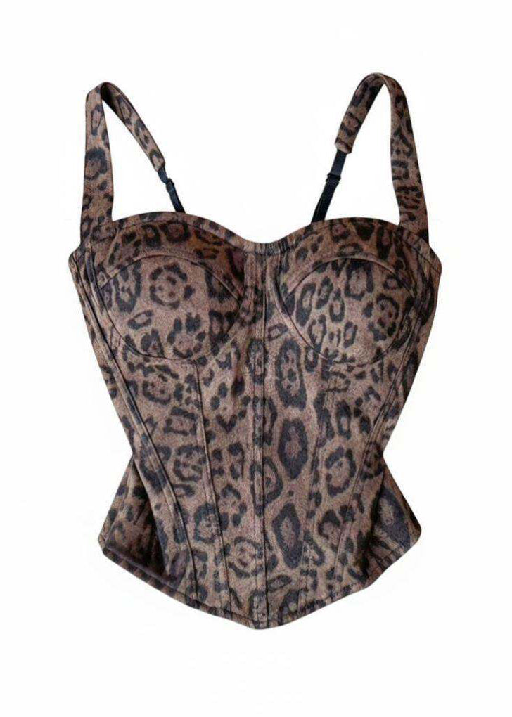 Women's Crop Top Leopard Print Going Out Style 4