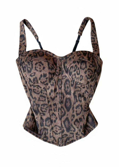 Women's Crop Top Leopard Print Going Out Style 4