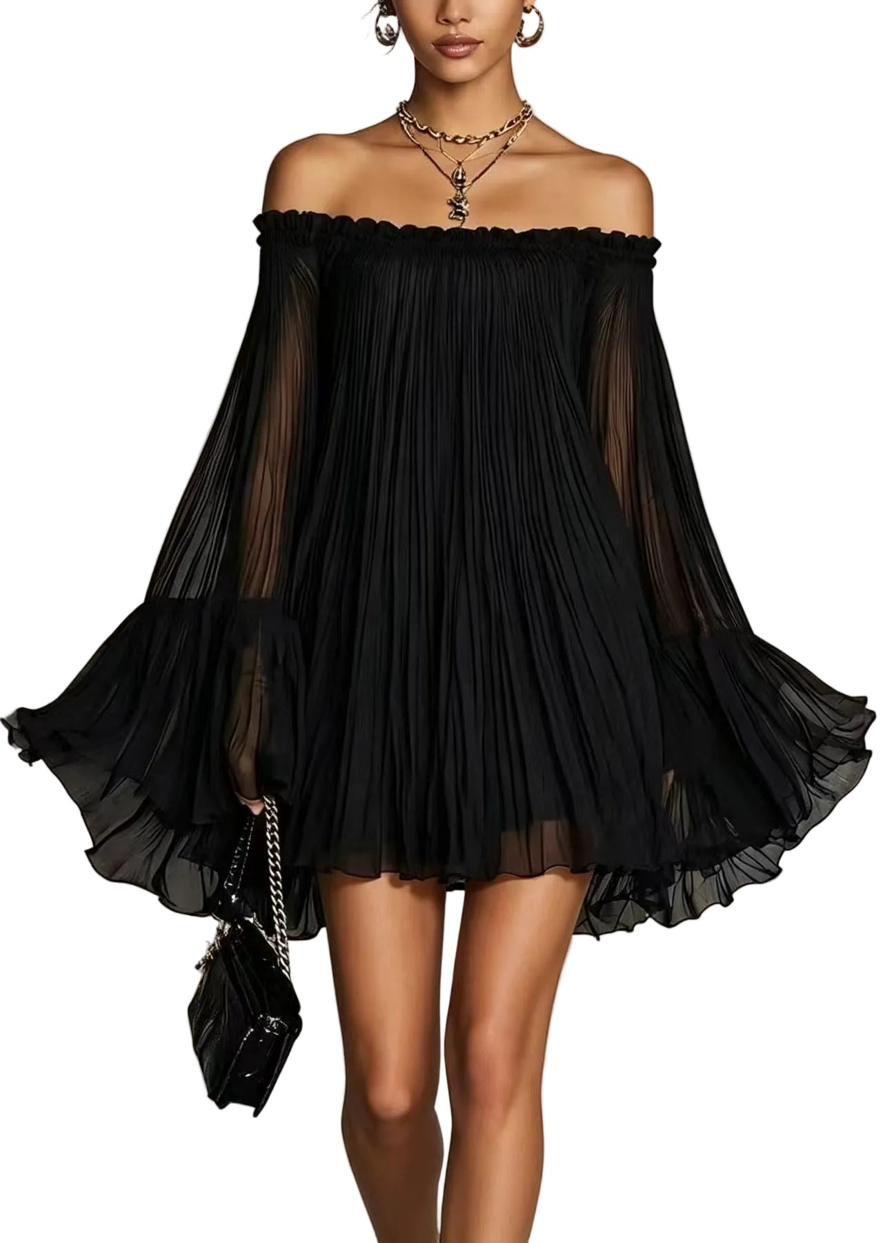 Women's Day Dress Bohemian Cold Shoulder 0