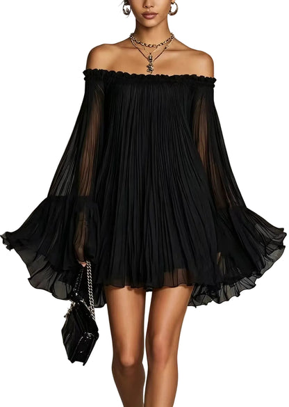 Women's Day Dress Bohemian Cold Shoulder 0