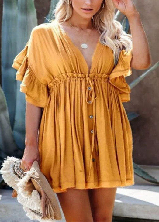 Women's Day Dress Ruffled Lace-Up Style 1