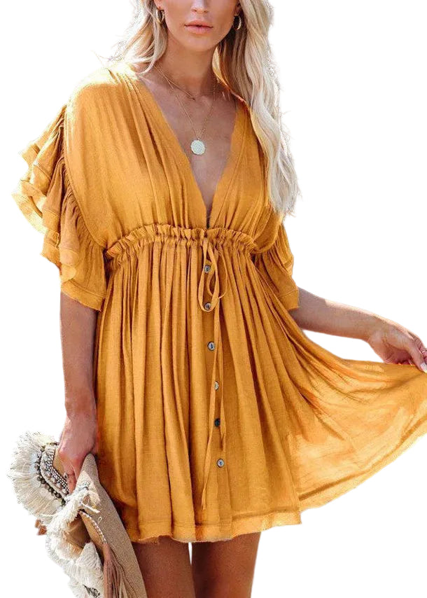 Women's Day Dress Ruffled Lace-Up Style 2