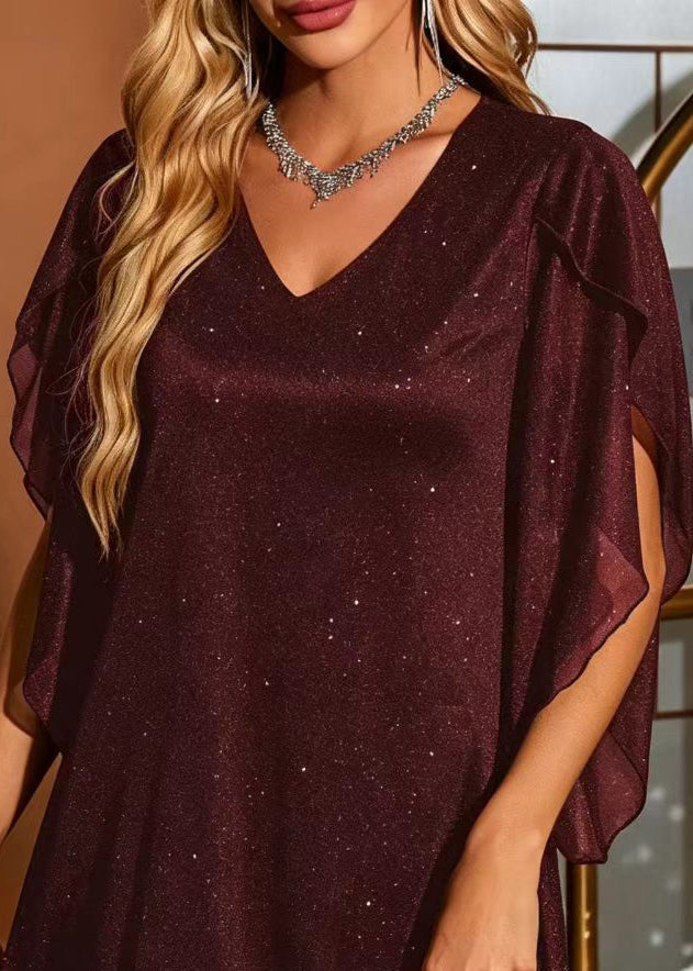 Women's Day Dress V Neck Sequined Summer Style 3