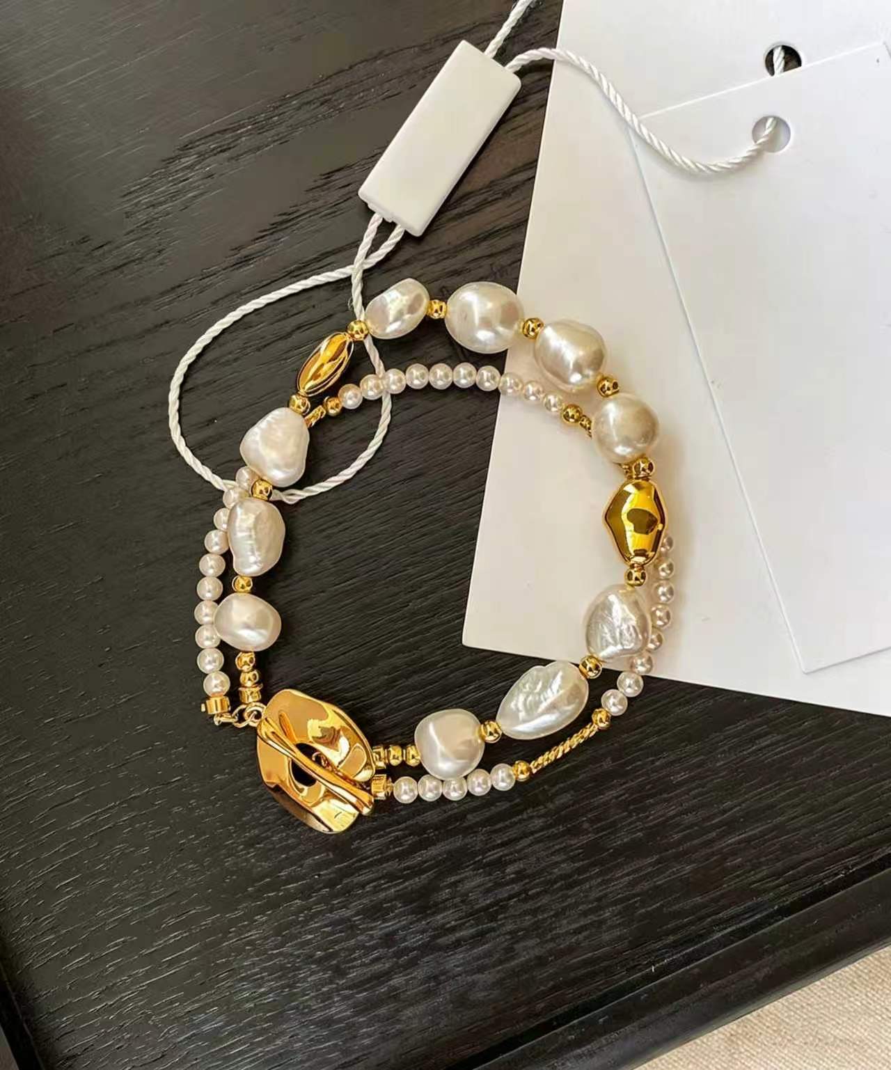 Women's Double Layer Charm Bracelet with Pearl Accents 6