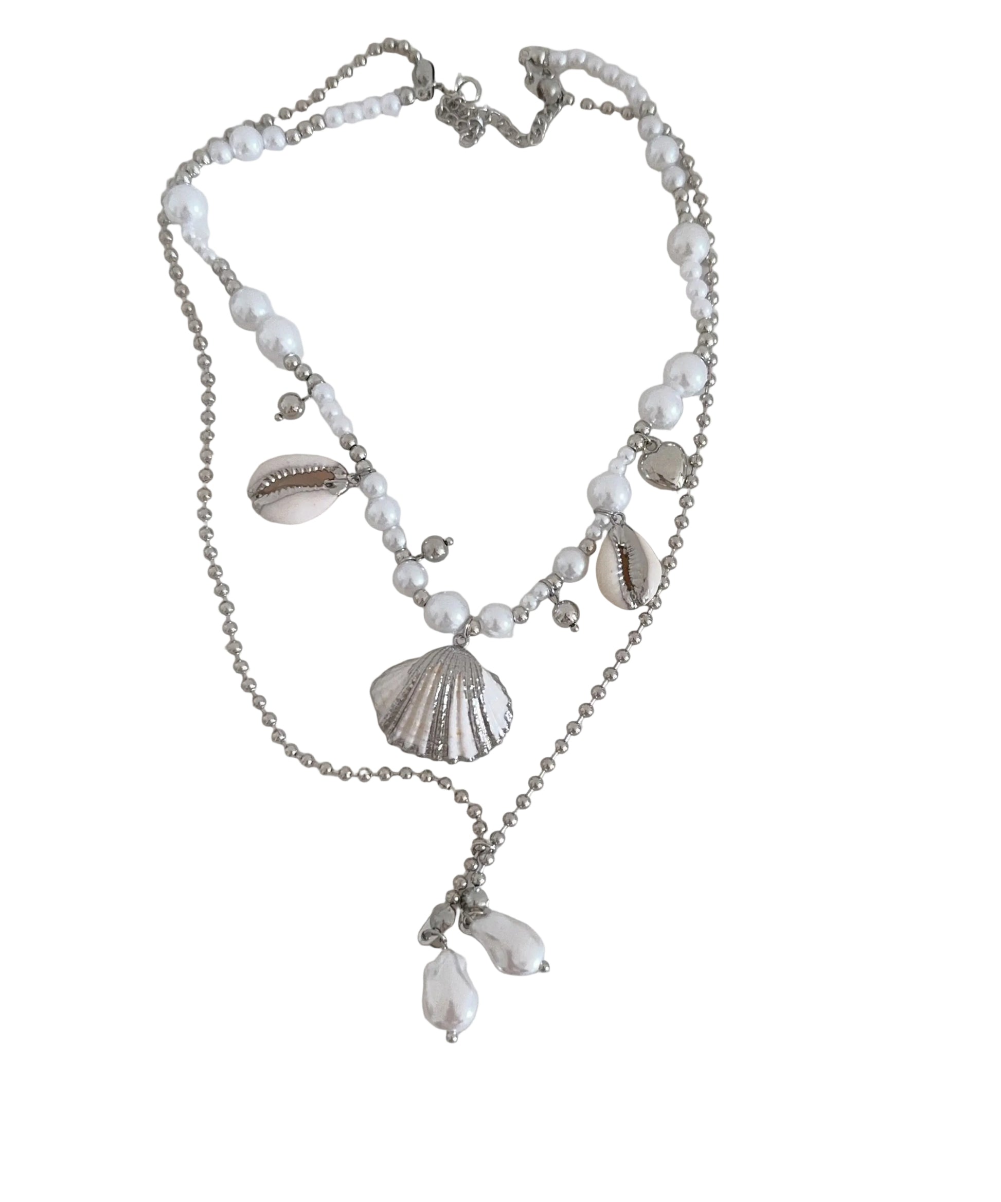 Women's Double Layer Pendant Necklace Modern Colorblock Design 1