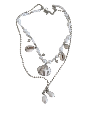Women's Double Layer Pendant Necklace Modern Colorblock Design 1