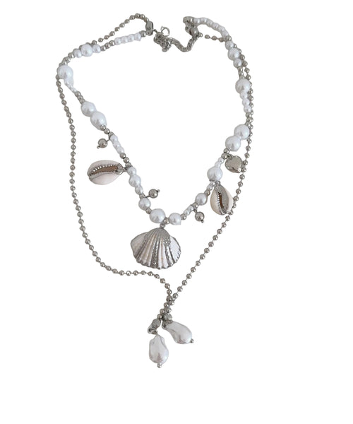 Women's Double Layer Pendant Necklace Modern Colorblock Design 1