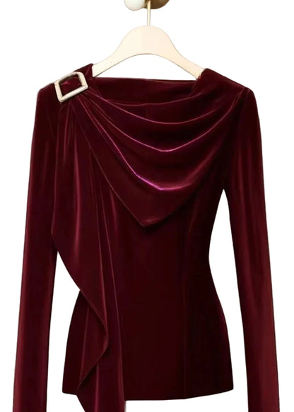 Women's Draped Cowl Neck Top Fall Style 0