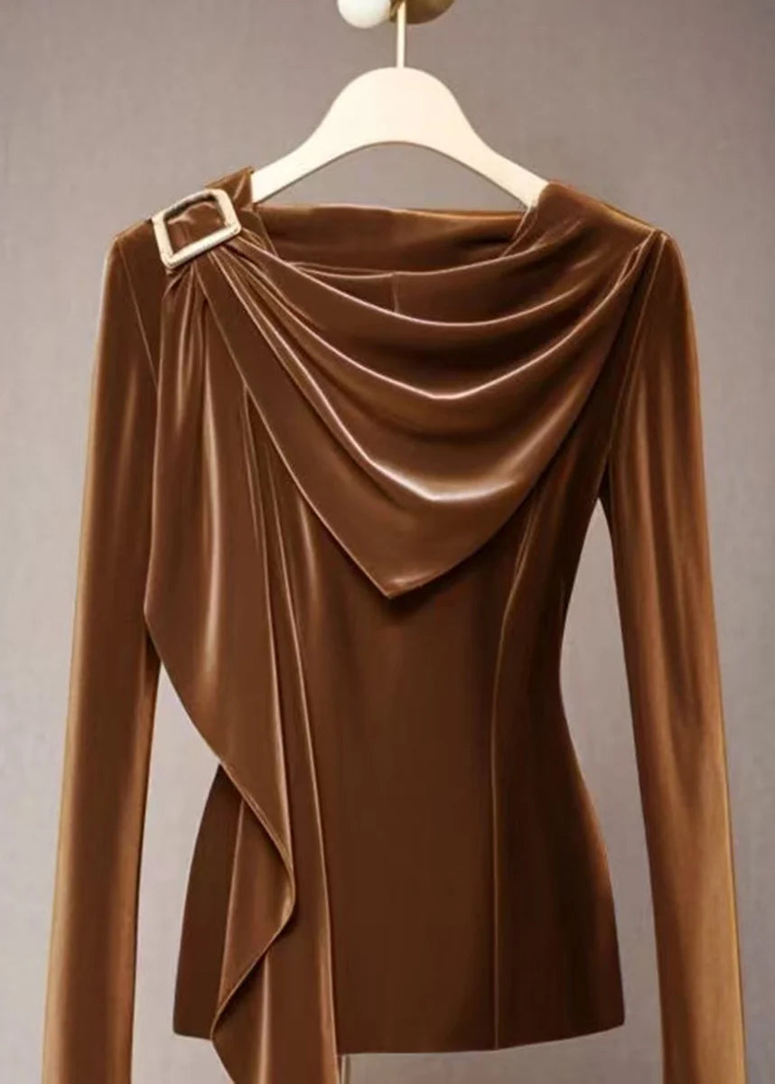 Women's Draped Cowl Neck Top Fall Style 1