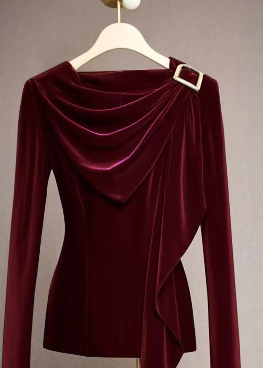 Women's Draped Cowl Neck Top Fall Style 4