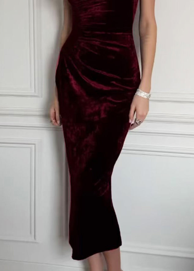 Women's Dress Slim Fit O-Neck Back Slit 3
