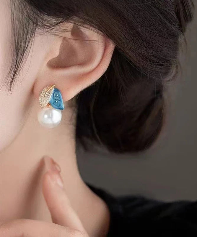 Women's Drop Earrings Asymmetrical Leaf Design 3