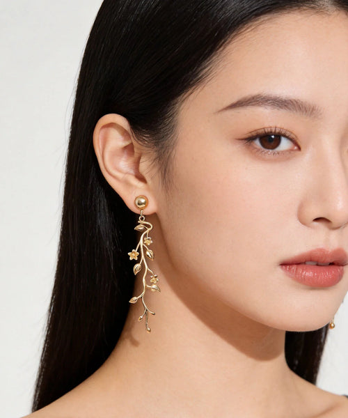 Women's Drop Earrings Branch Tassel Design 0