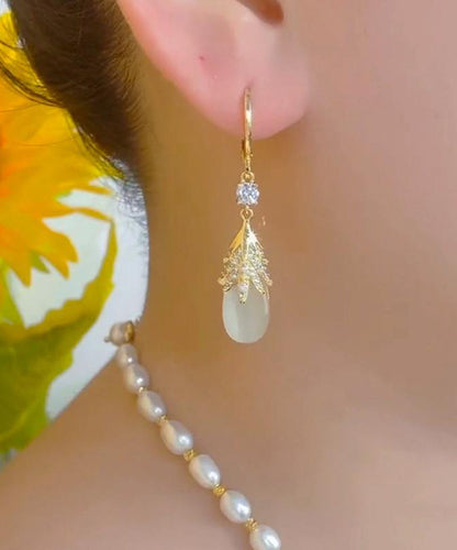 Women's Drop Earrings Cat's Eye Zircon Design 1