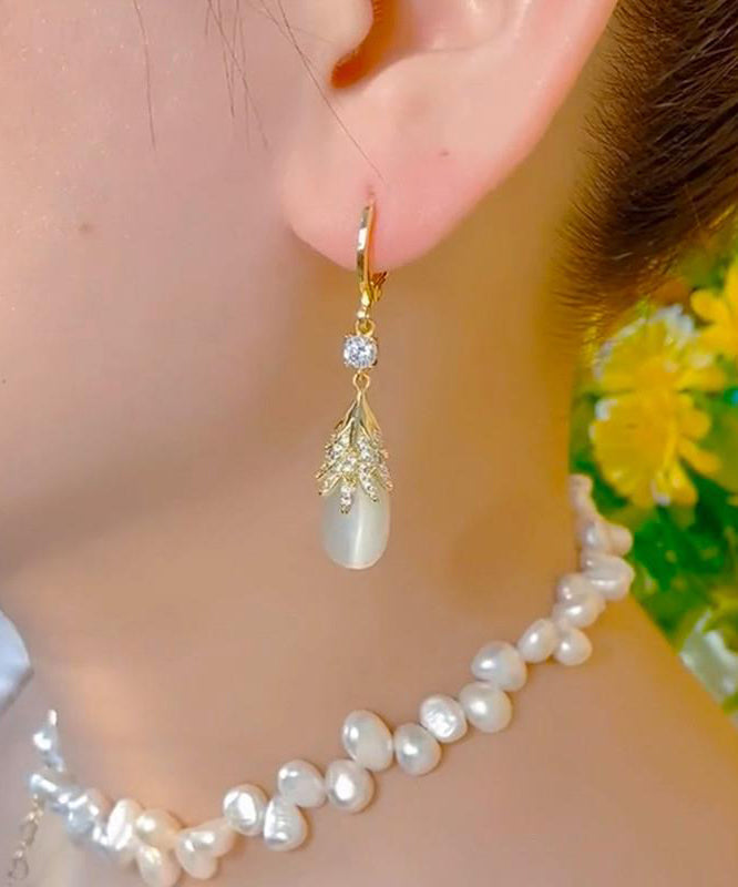 Women's Drop Earrings Cat's Eye Zircon Design 2