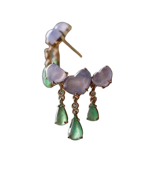 Women's Drop Earrings Colorblock Tassel Design 3