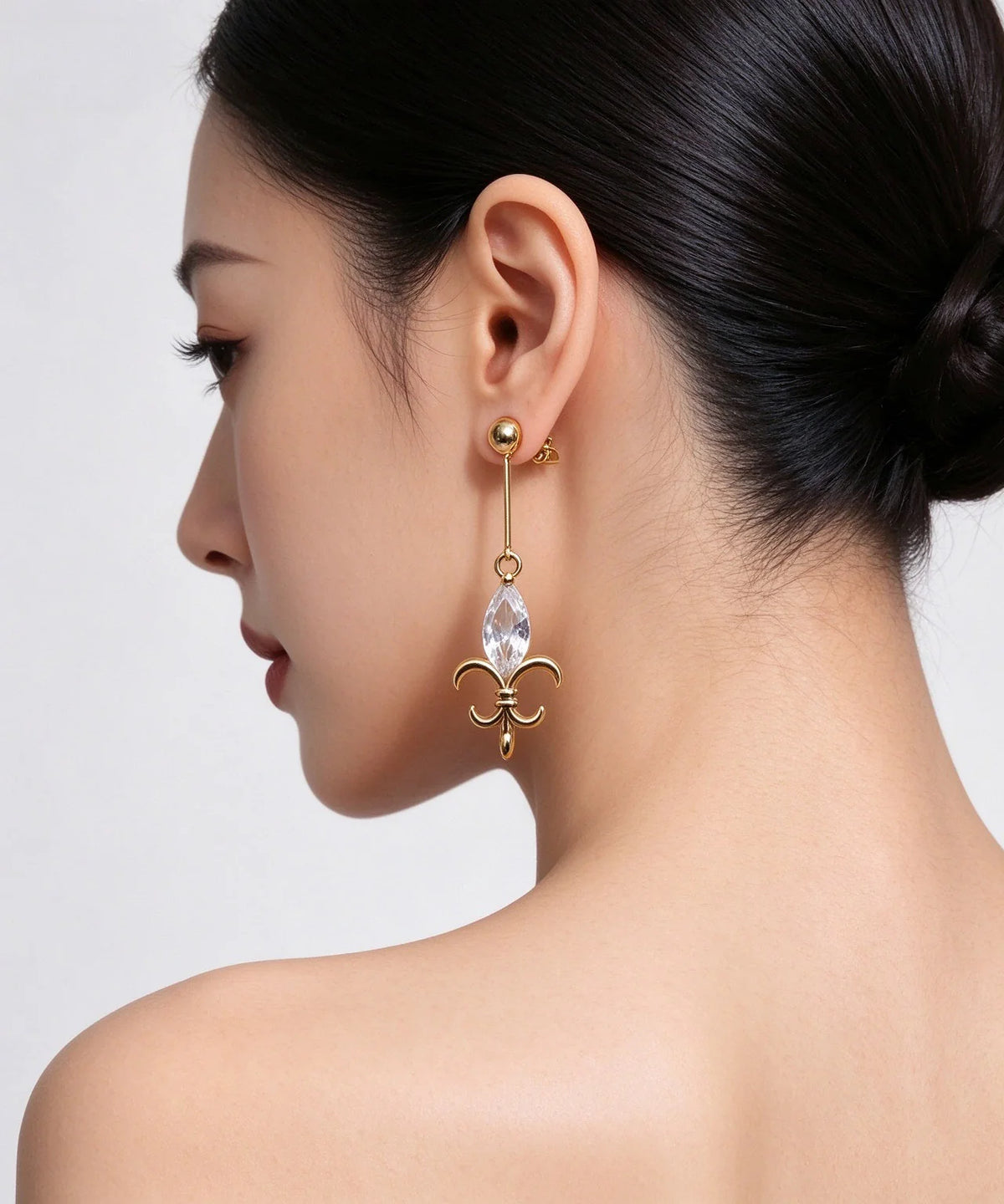 Women's Drop Earrings Crystal Hollow Design 4