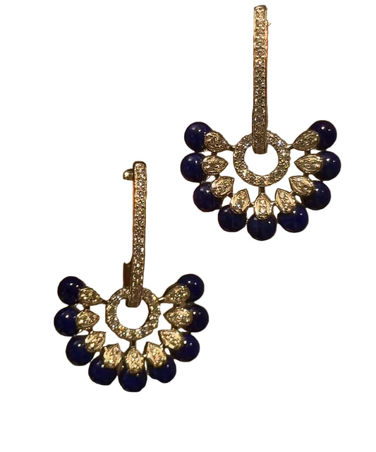 Women's Drop Earrings Floral Tassel Design 0