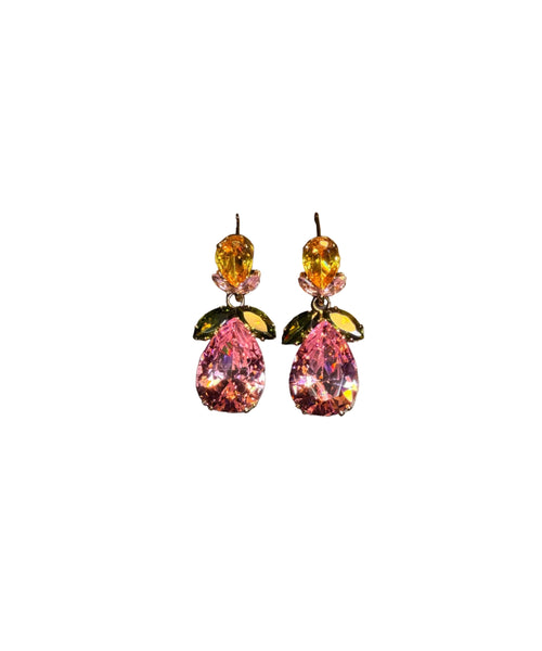 Women's Drop Earrings Floral Water Droplet Design 0