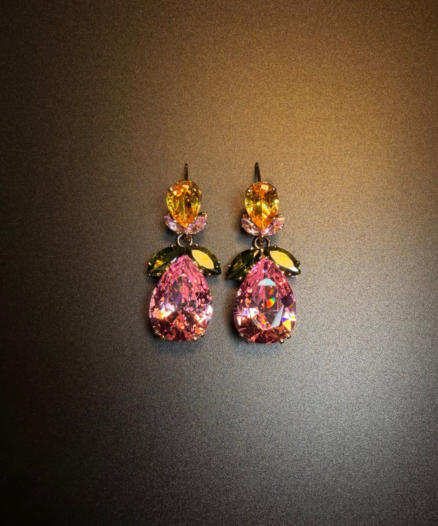 Women's Drop Earrings Floral Water Droplet Design 2