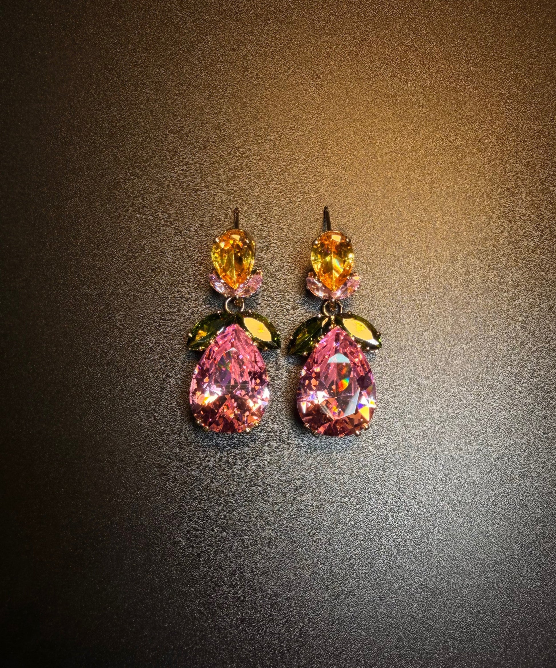 Women's Drop Earrings Floral Water Droplet Design 2