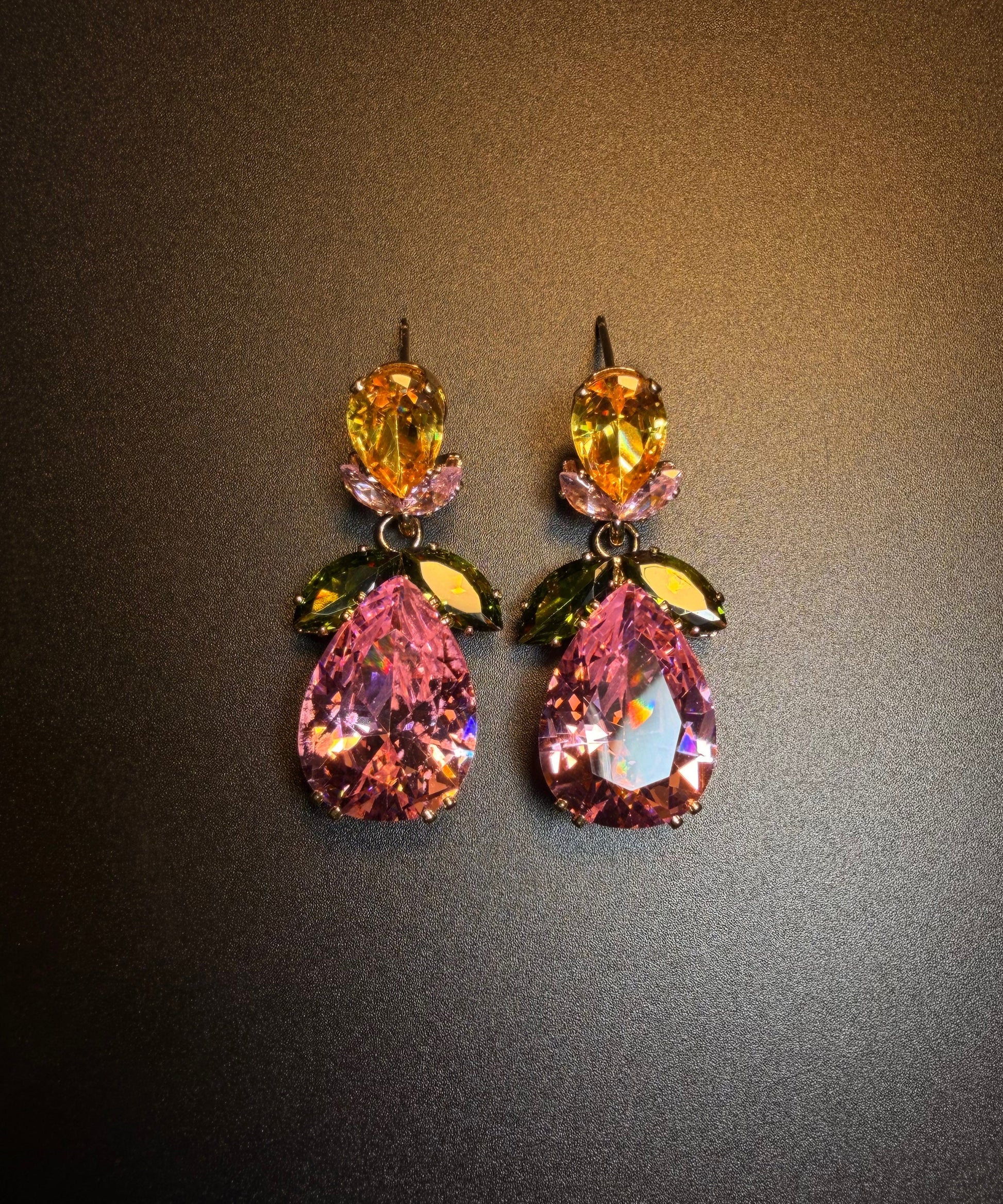 Women's Drop Earrings Floral Water Droplet Design 4