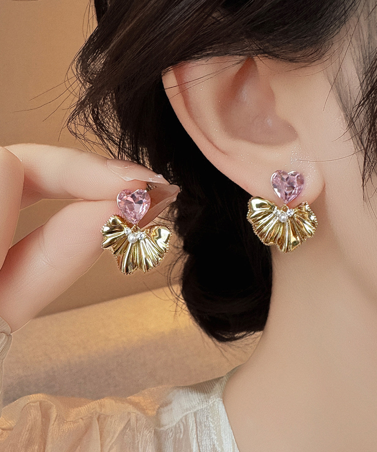 Women's Drop Earrings Ginkgo Leaf Design 2