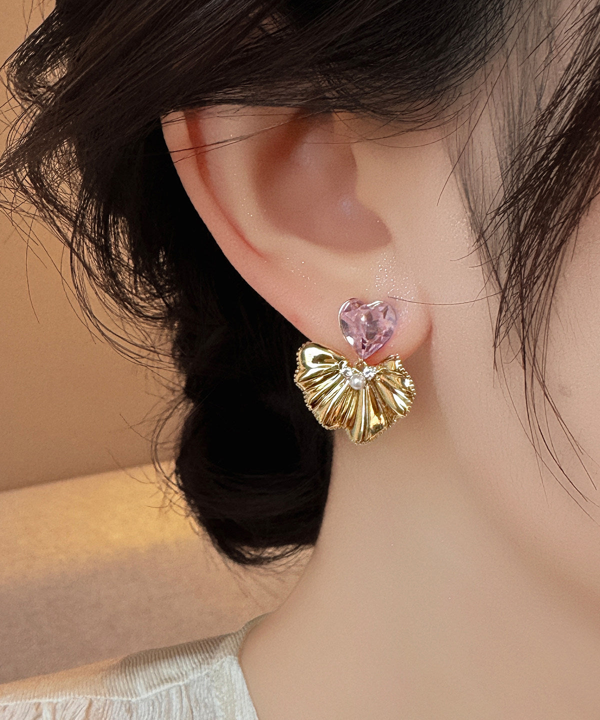 Women's Drop Earrings Ginkgo Leaf Design 4