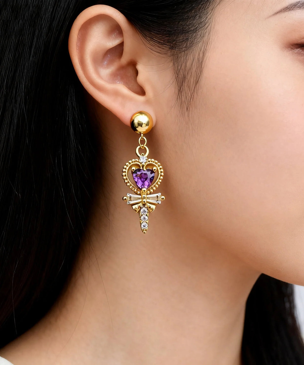 Women's Drop Earrings Heart Design 0