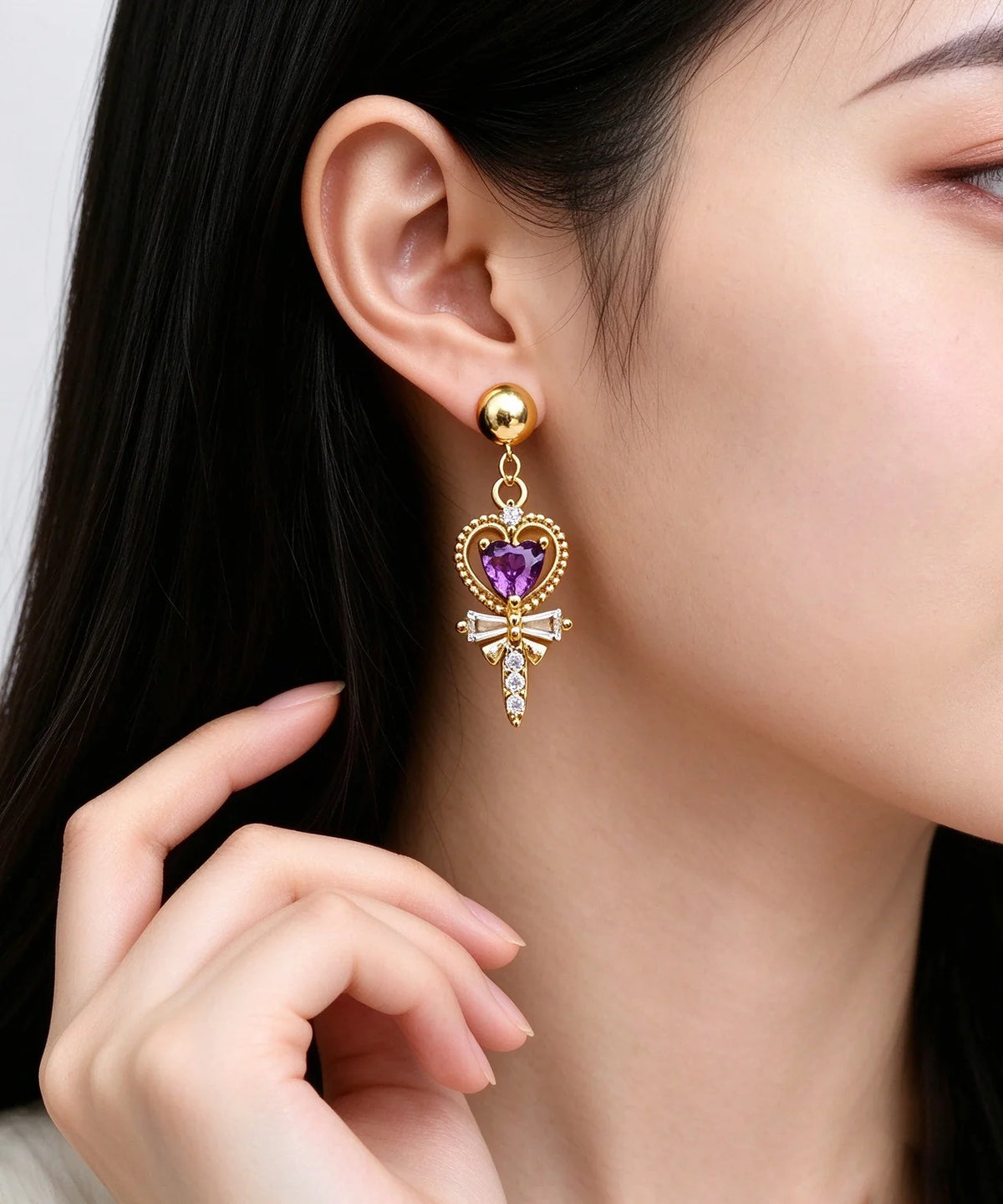 Women's Drop Earrings Heart Design 1