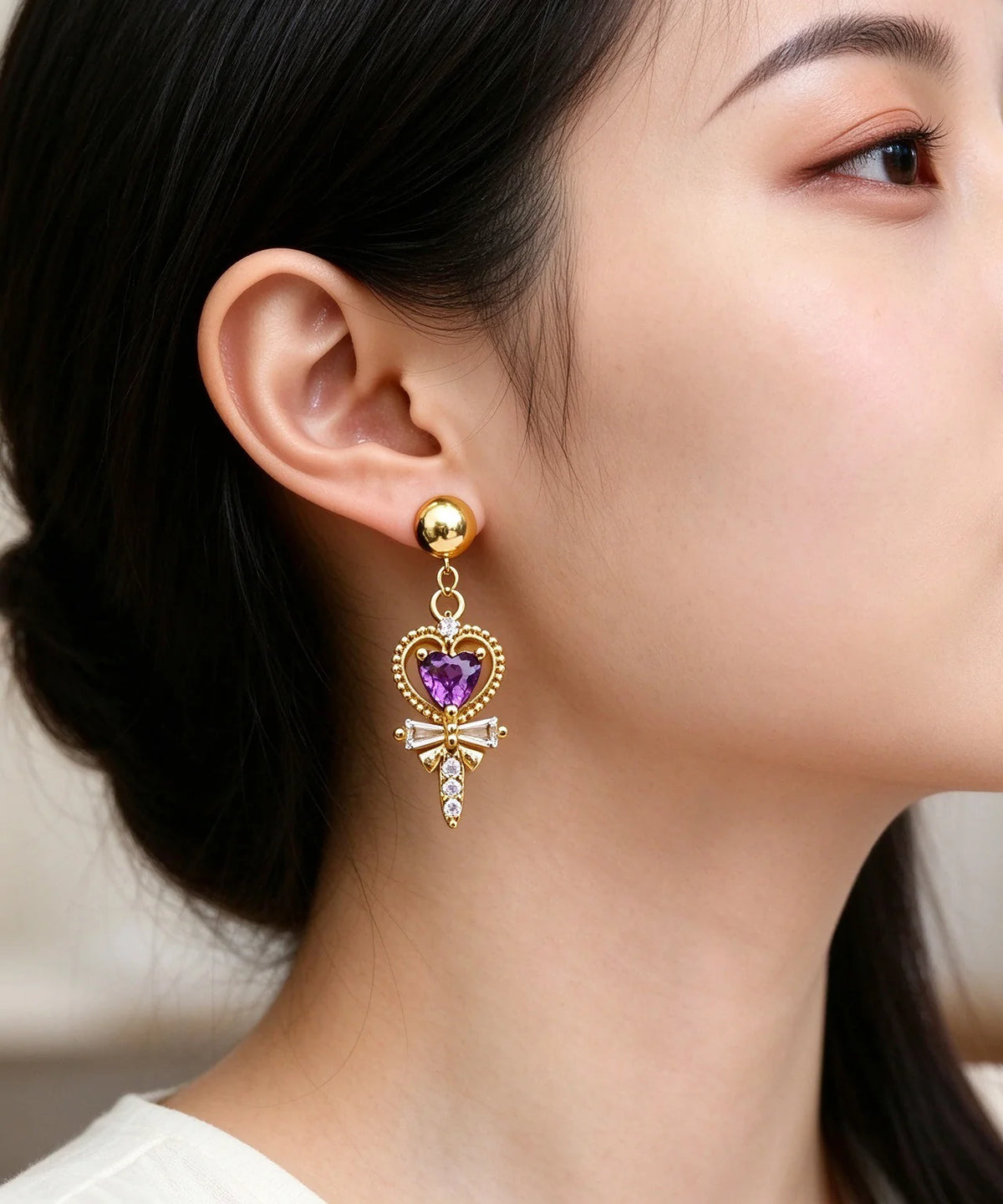 Women's Drop Earrings Heart Design 3
