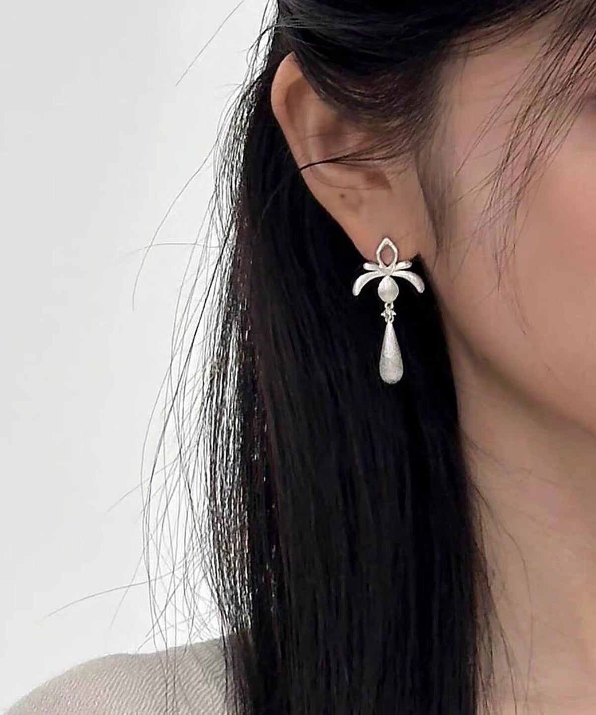 Women's Drop Earrings Hollow Water Droplet Design 3