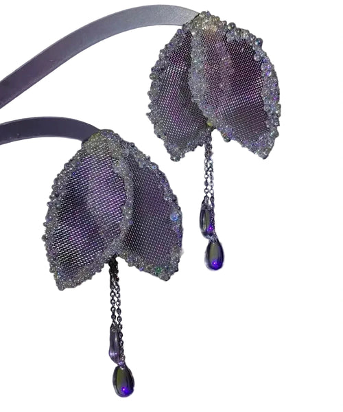 Women's Drop Earrings Mesh Leaf Teardrop Design 0