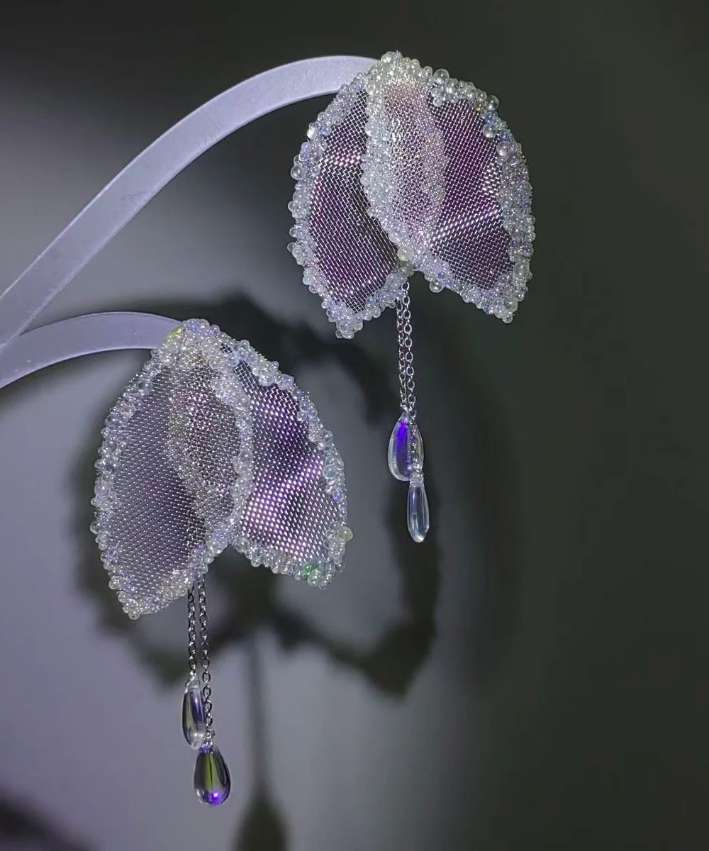 Women's Drop Earrings Mesh Leaf Teardrop Design 1