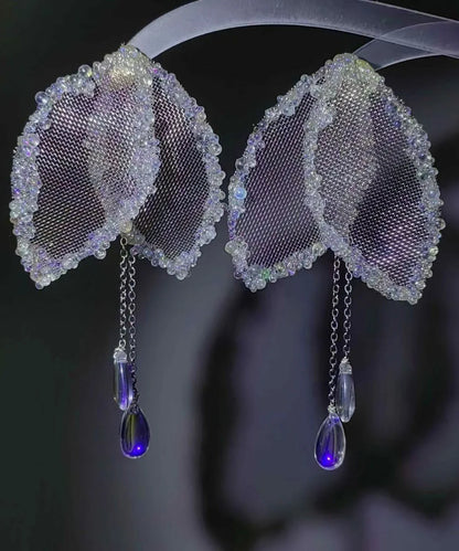 Women's Drop Earrings Mesh Leaf Teardrop Design 4