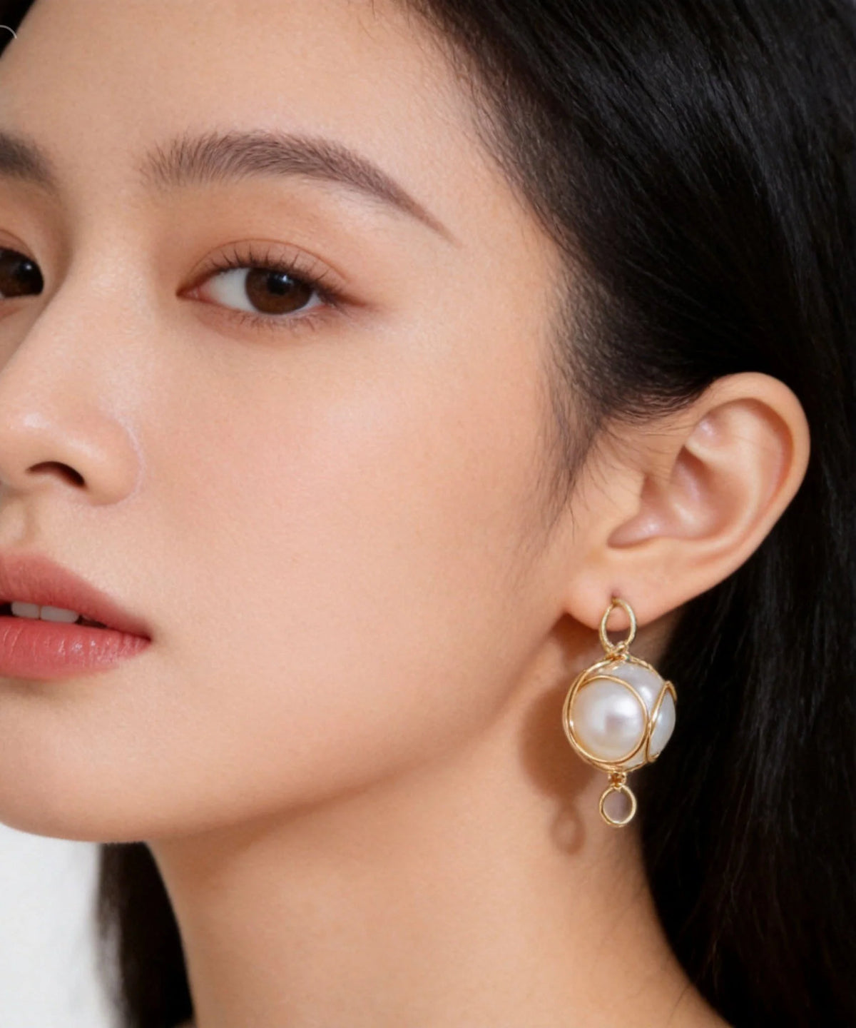 Women's Drop Earrings Pearl Accent Winding Design 0