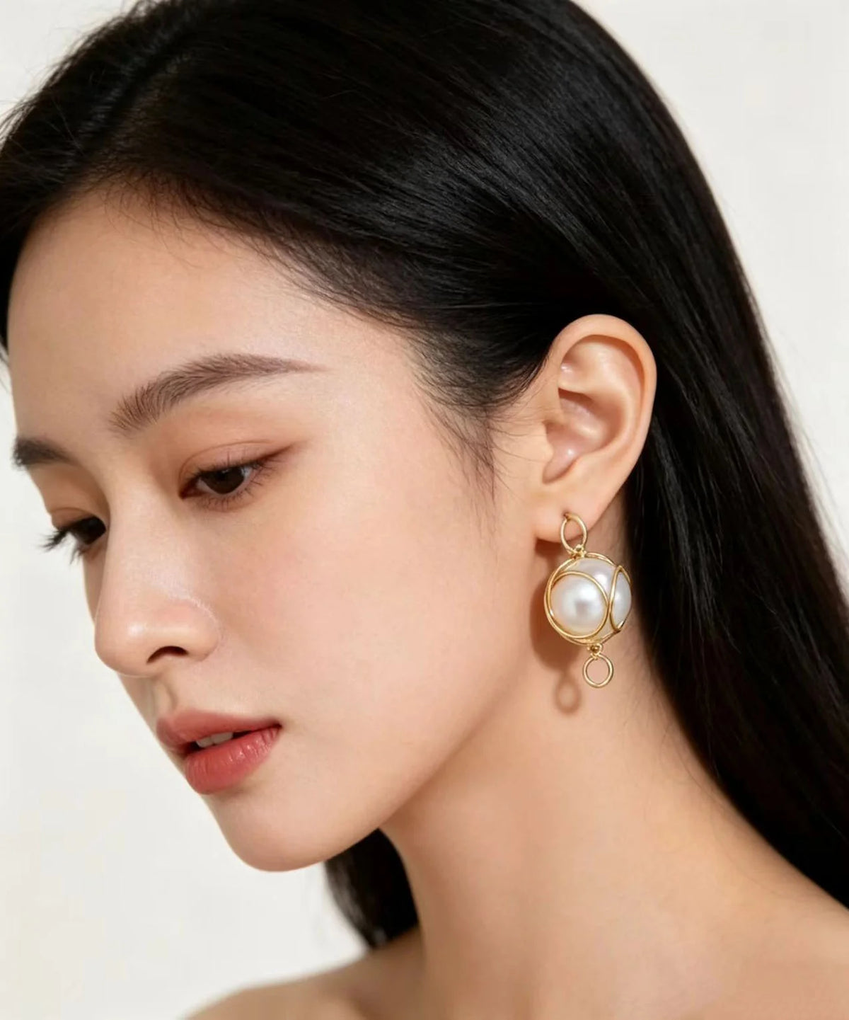 Women's Drop Earrings Pearl Accent Winding Design 2