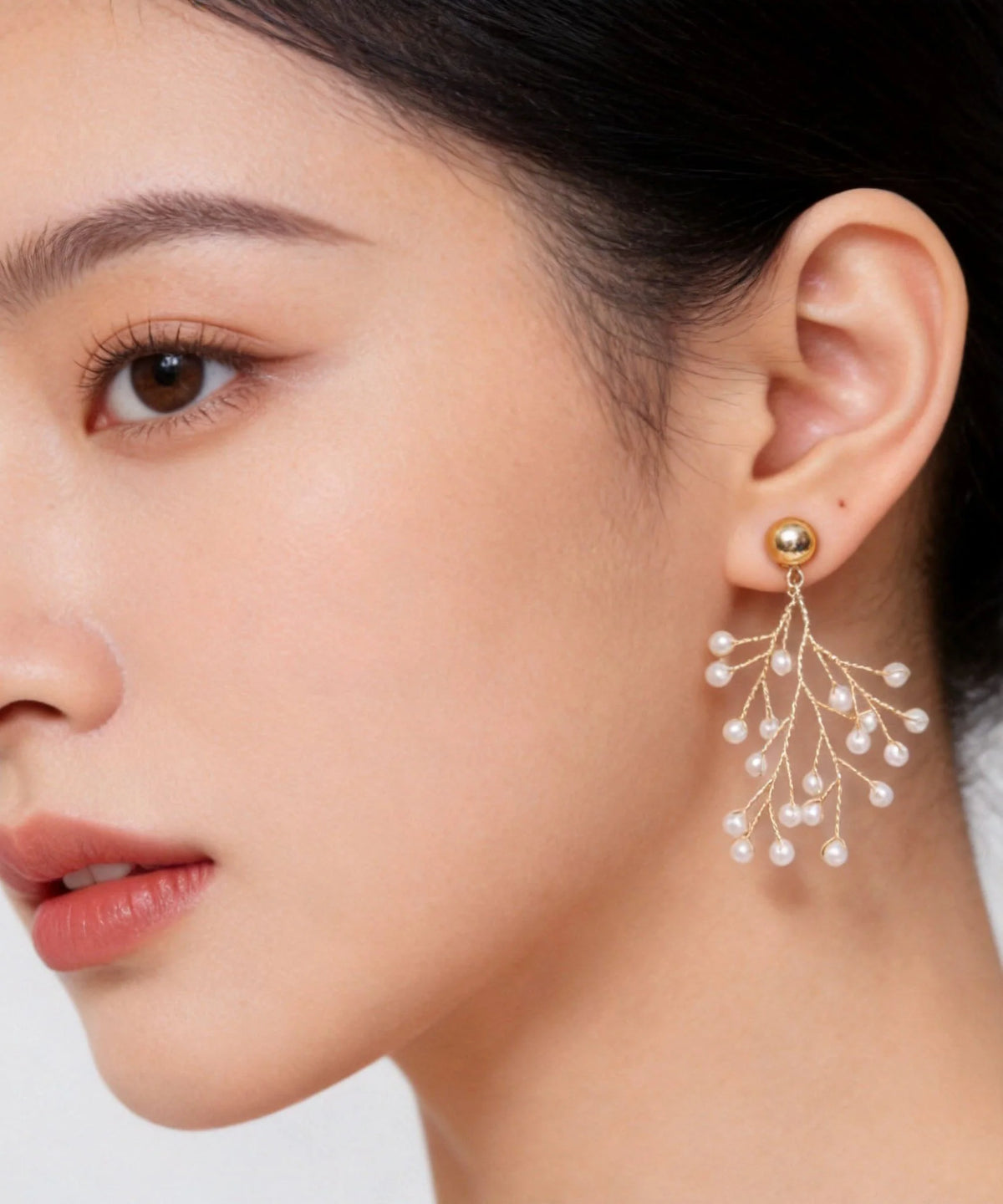 Women's Drop Earrings Pearl Vine Design 0