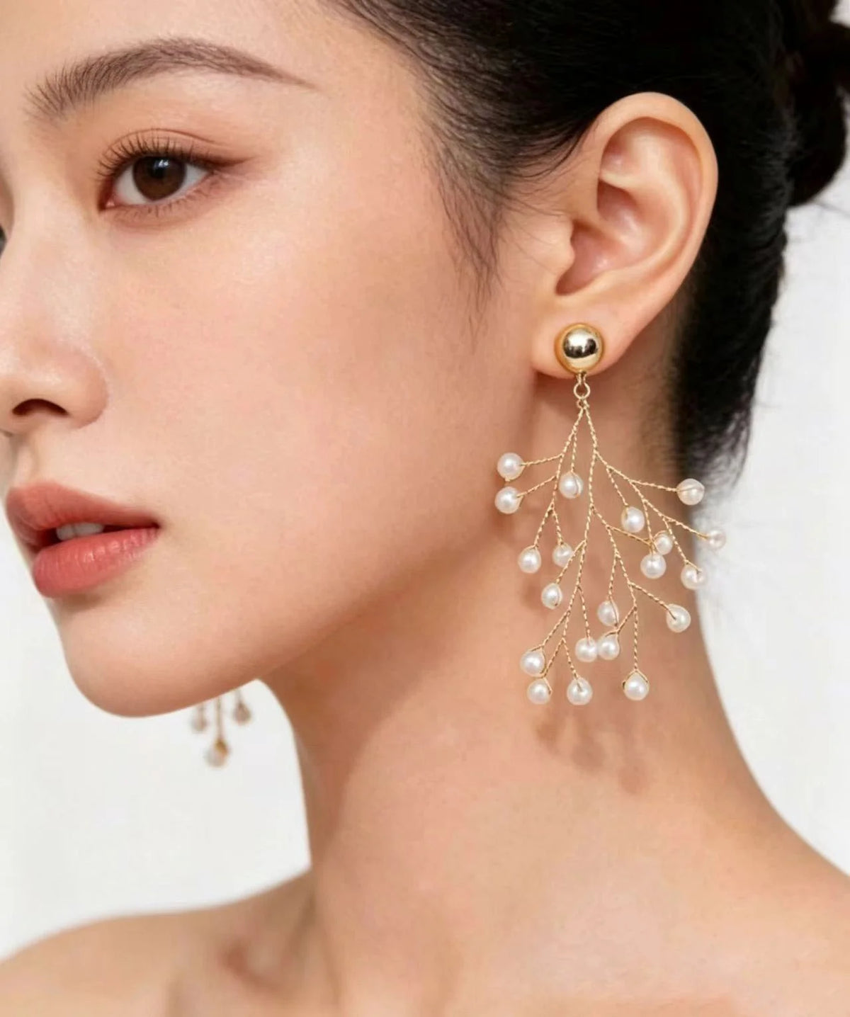 Women's Drop Earrings Pearl Vine Design 2