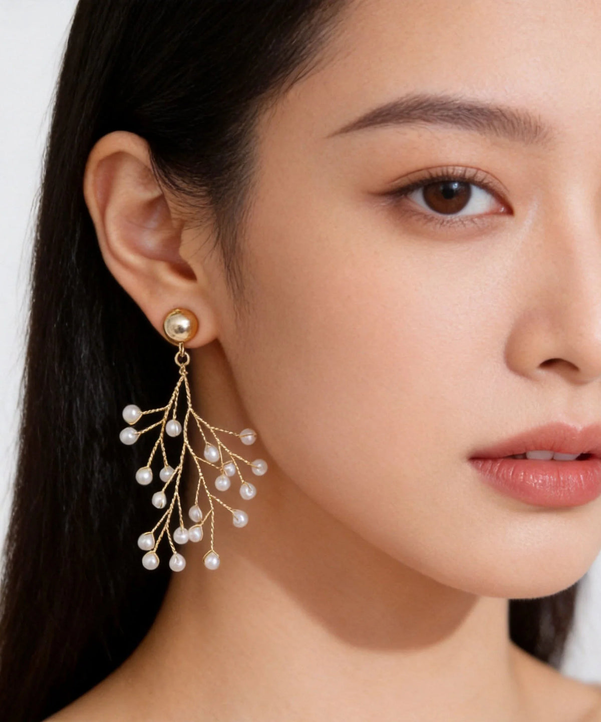 Women's Drop Earrings Pearl Vine Design 3