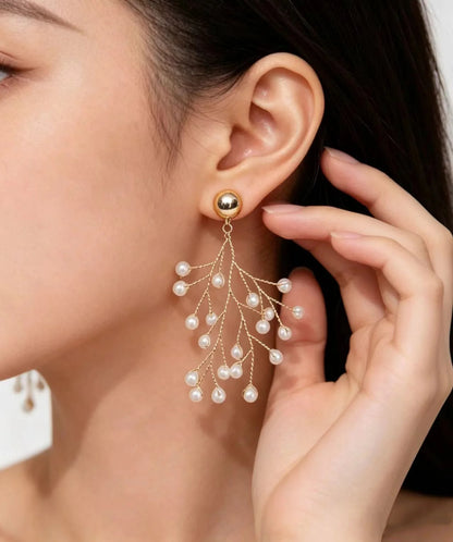 Women's Drop Earrings Pearl Vine Design 4