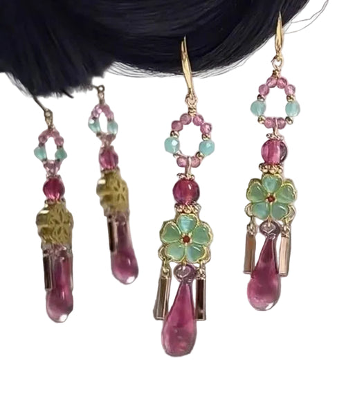 Women's Drop Earrings Water Droplet Tassel Design 0