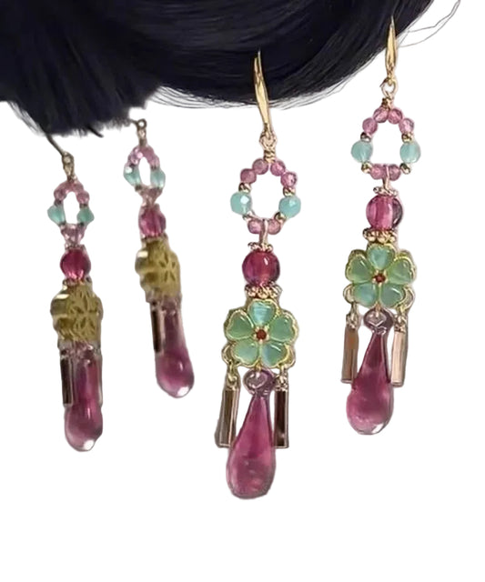 Women's Drop Earrings Water Droplet Tassel Design 0